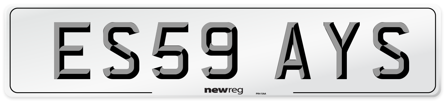 ES59 AYS Number Plate from New Reg